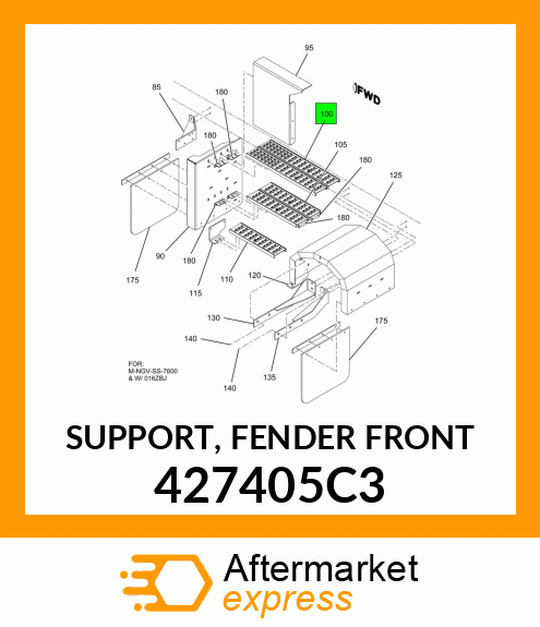 SUPPORT, FENDER FRONT 427405C3