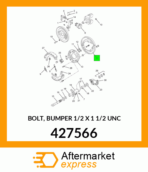 BOLT, BUMPER 1/2" X 1 1/2" UNC 427566