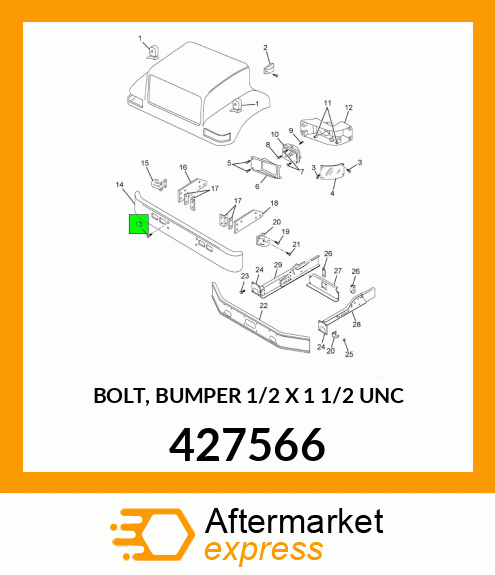 BOLT, BUMPER 1/2" X 1 1/2" UNC 427566