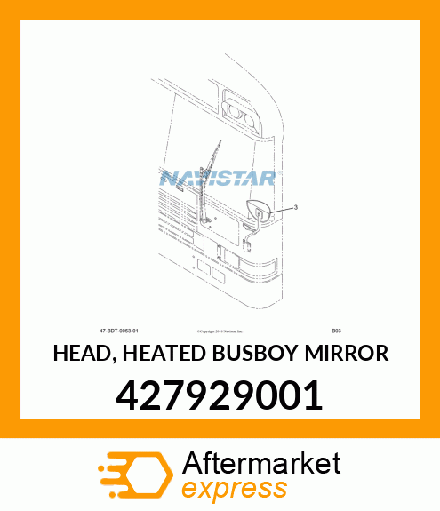 HEAD, HEATED BUSBOY MIRROR 427929001