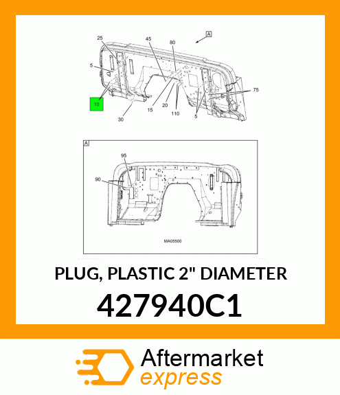 PLUG, PLASTIC 2" DIAMETER 427940C1