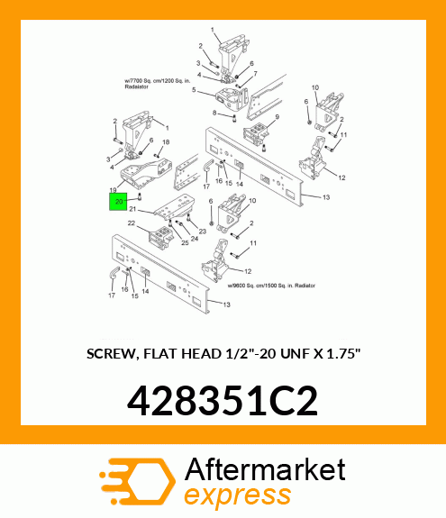 SCREW, FLAT HEAD 1/2"-20 UNF X 1.75" 428351C2