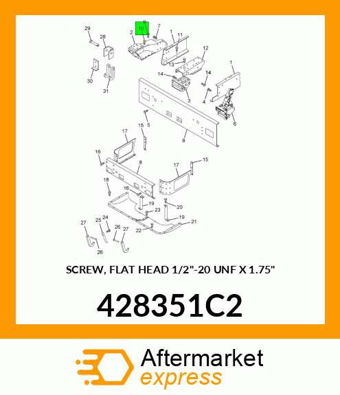 SCREW, FLAT HEAD 1/2"-20 UNF X 1.75" 428351C2