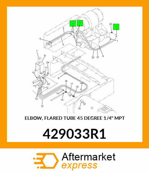 ELBOW, FLARED TUBE 45 DEGREE 1/4" MPT 429033R1