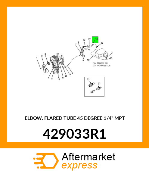 ELBOW, FLARED TUBE 45 DEGREE 1/4" MPT 429033R1