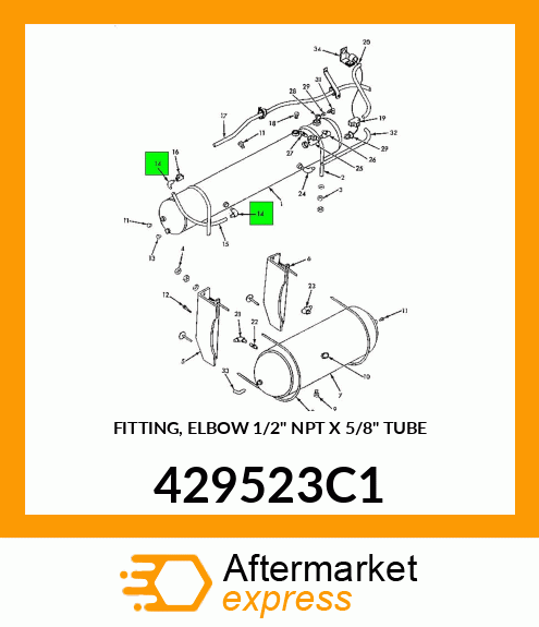 FITTING, ELBOW 1/2" NPT X 5/8" TUBE 429523C1