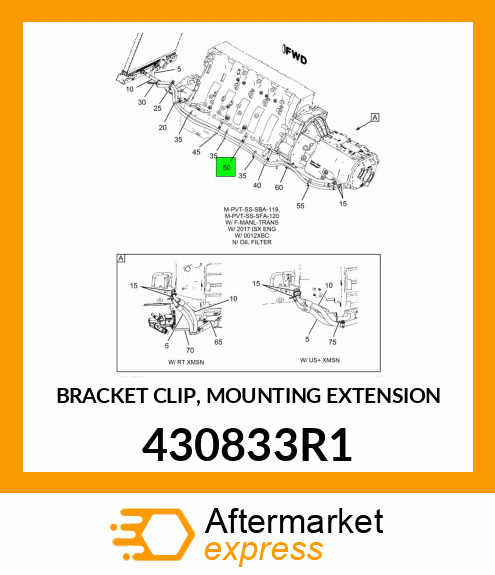 BRACKET CLIP, MOUNTING EXTENSION 430833R1