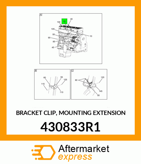 BRACKET CLIP, MOUNTING EXTENSION 430833R1