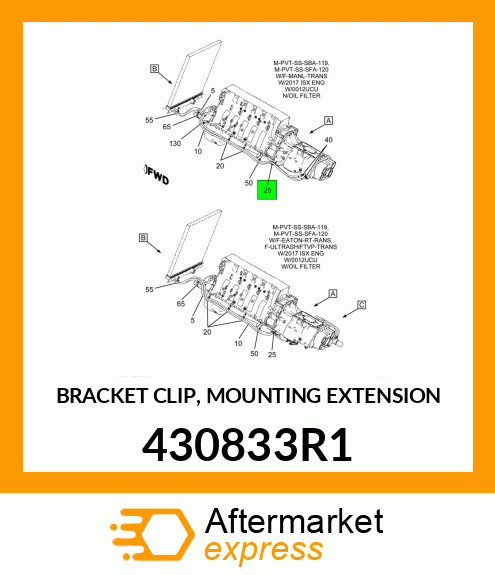 BRACKET CLIP, MOUNTING EXTENSION 430833R1