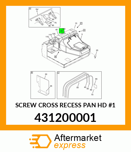 SCREW CROSS RECESS PAN HD #1 431200001