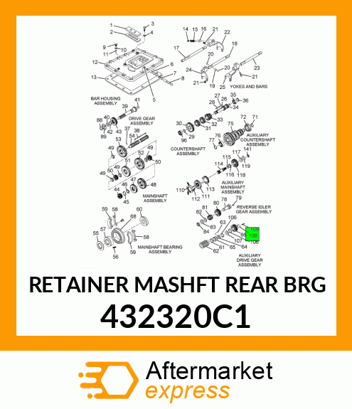 RETAINER MASHFT REAR BRG 432320C1