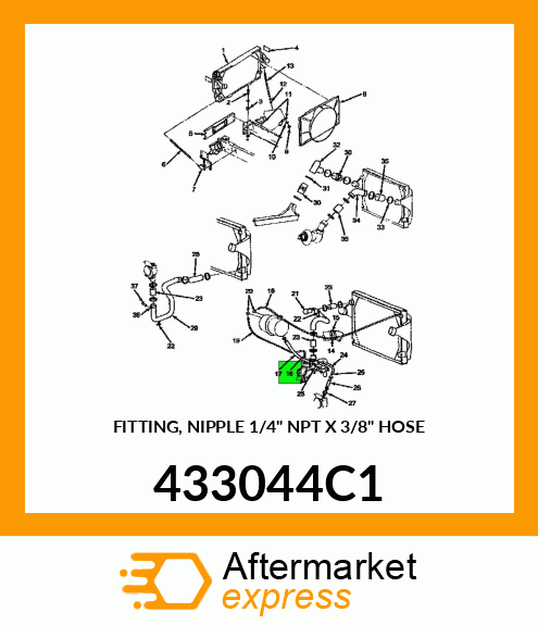 FITTING, NIPPLE 1/4" NPT X 3/8" HOSE 433044C1