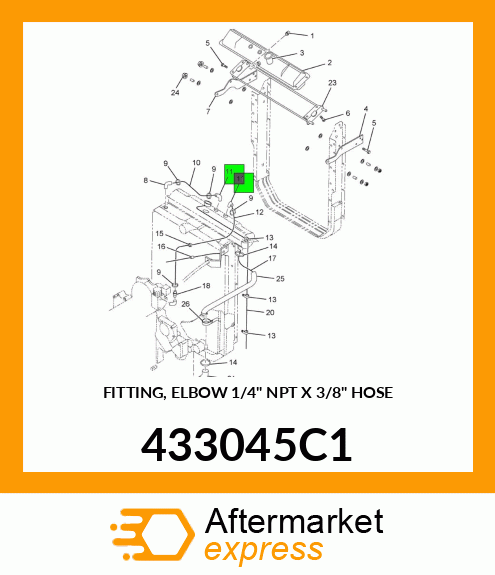 FITTING, ELBOW 1/4" NPT X 3/8" HOSE 433045C1