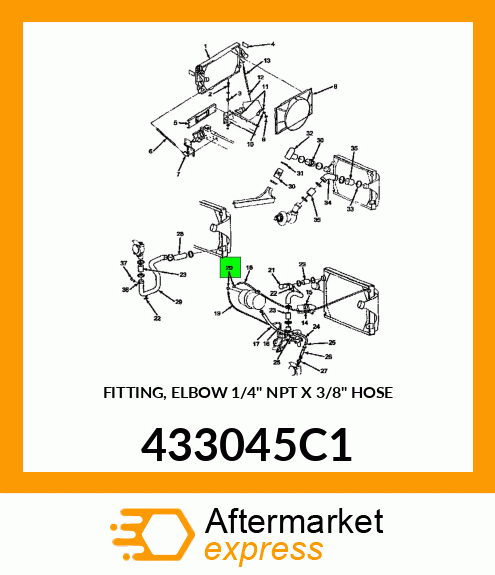 FITTING, ELBOW 1/4" NPT X 3/8" HOSE 433045C1