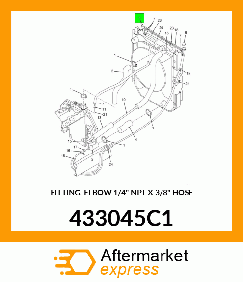 FITTING, ELBOW 1/4" NPT X 3/8" HOSE 433045C1