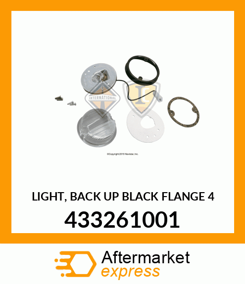 LIGHT, BACK UP BLACK FLANGE 4" 433261001