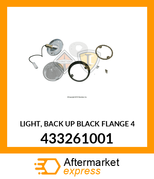 LIGHT, BACK UP BLACK FLANGE 4" 433261001