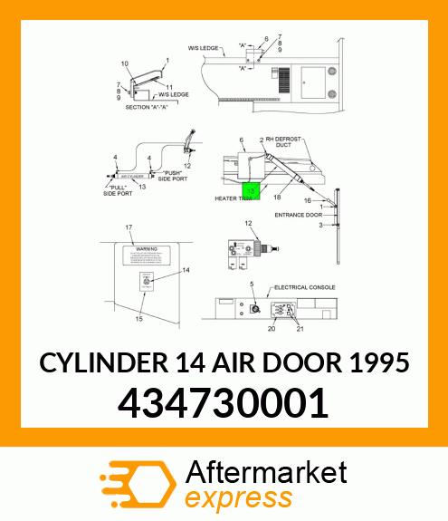 CYLINDER 14" AIR DOOR 1995 434730001