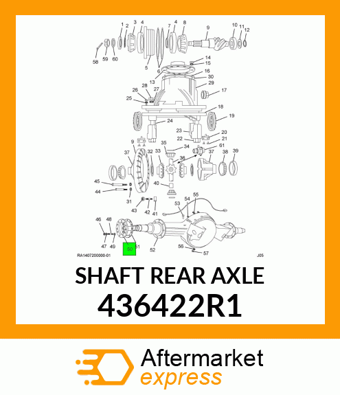 SHAFT REAR AXLE 436422R1