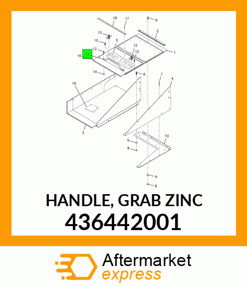 HANDLE, GRAB ZINC 436442001