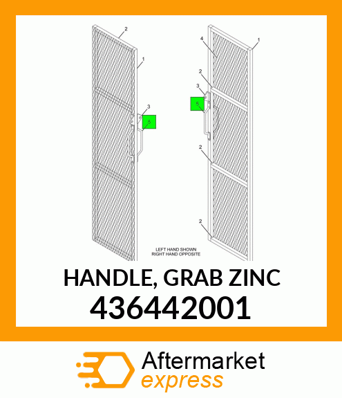 HANDLE, GRAB ZINC 436442001