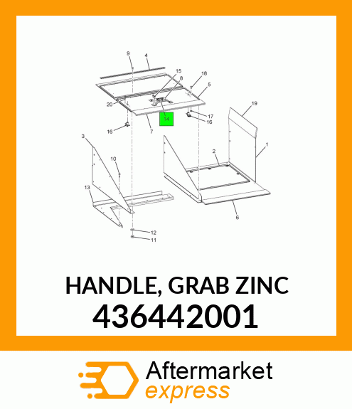 HANDLE, GRAB ZINC 436442001