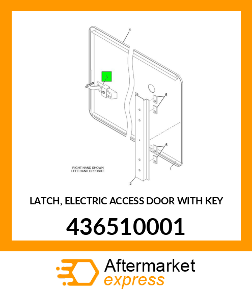 LATCH, ELECTRIC ACCESS DOOR WITH KEY 436510001