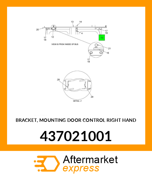 BRACKET, MOUNTING DOOR CONTROL RIGHT HAND 437021001