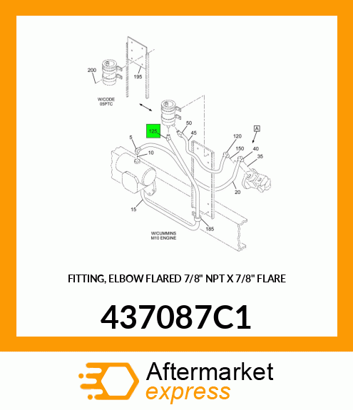 FITTING, ELBOW FLARED 7/8" NPT X 7/8" FLARE 437087C1