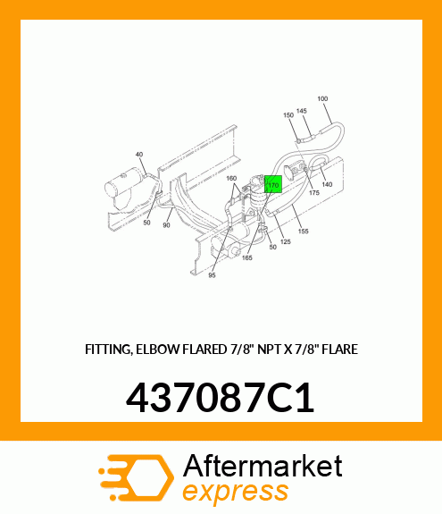 FITTING, ELBOW FLARED 7/8" NPT X 7/8" FLARE 437087C1