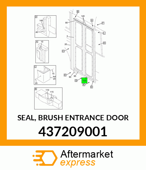 SEAL, BRUSH ENTRANCE DOOR 437209001