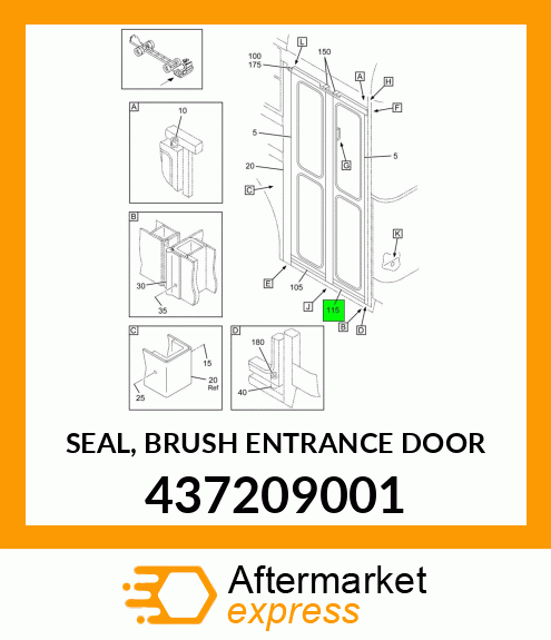 SEAL, BRUSH ENTRANCE DOOR 437209001