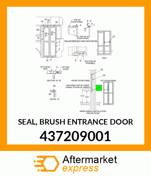 SEAL, BRUSH ENTRANCE DOOR 437209001