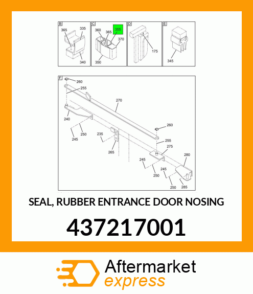 SEAL, RUBBER ENTRANCE DOOR NOSING 437217001
