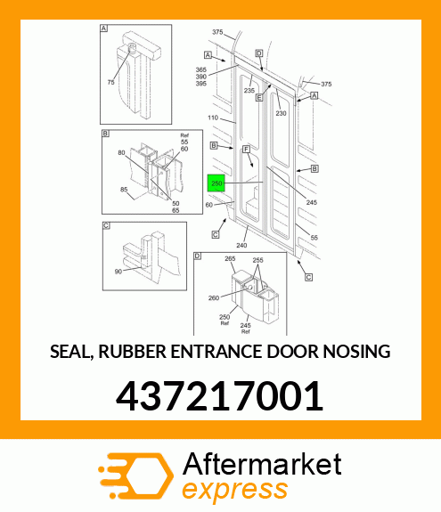 SEAL, RUBBER ENTRANCE DOOR NOSING 437217001
