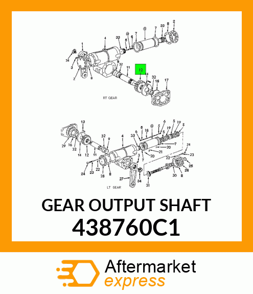 GEAR OUTPUT SHAFT 438760C1