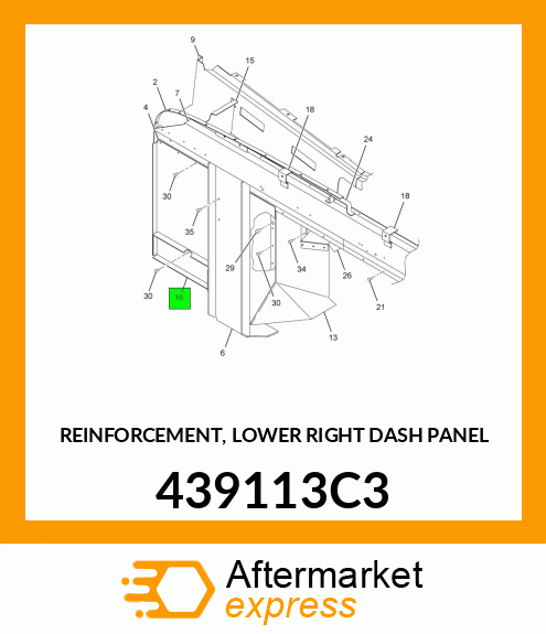 REINFORCEMENT, LOWER RIGHT DASH PANEL 439113C3