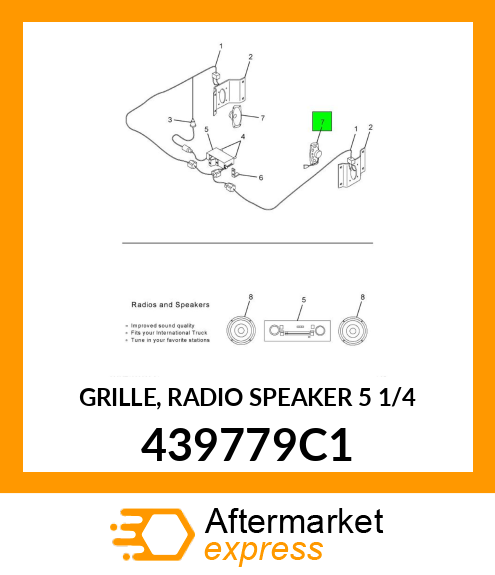 GRILLE, RADIO SPEAKER 5 1/4" 439779C1