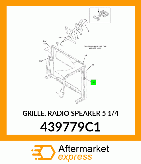 GRILLE, RADIO SPEAKER 5 1/4" 439779C1