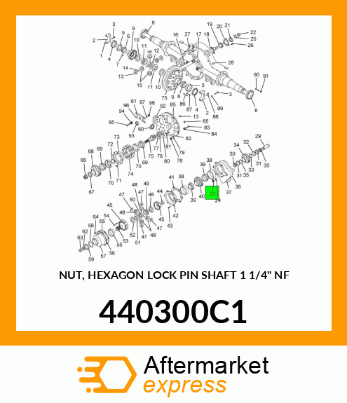 NUT, HEXAGON LOCK PIN SHAFT 1 1/4" NF 440300C1