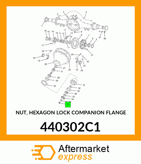 NUT, HEXAGON LOCK COMPANION FLANGE 440302C1