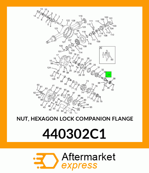 NUT, HEXAGON LOCK COMPANION FLANGE 440302C1