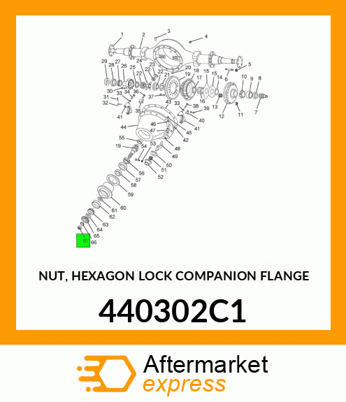 NUT, HEXAGON LOCK COMPANION FLANGE 440302C1