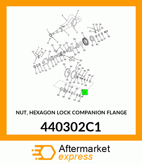 NUT, HEXAGON LOCK COMPANION FLANGE 440302C1