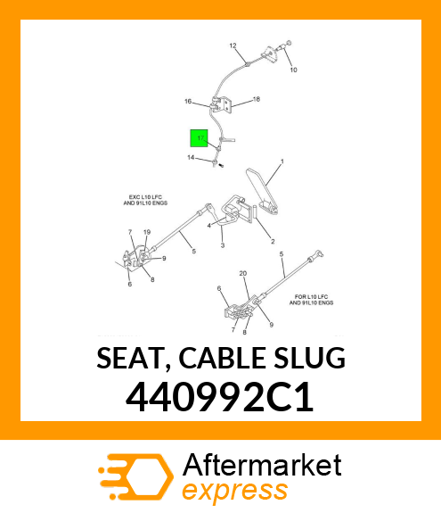 SEAT, CABLE SLUG 440992C1