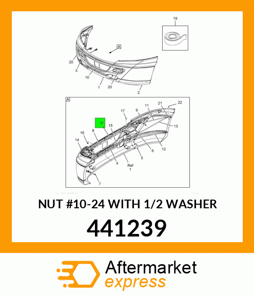 NUT #10-24 WITH 1/2" WASHER 441239