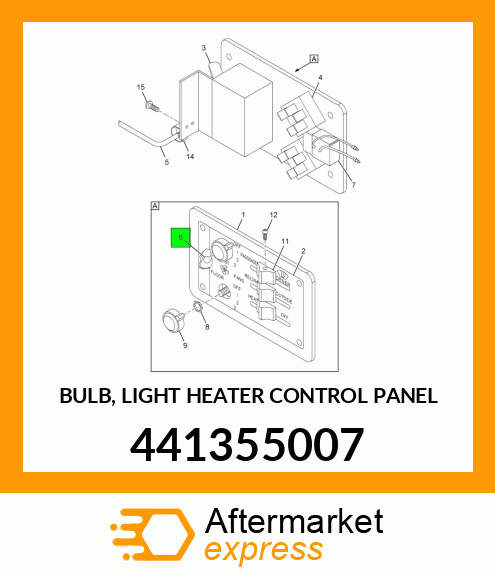 BULB, LIGHT HEATER CONTROL PANEL 441355007