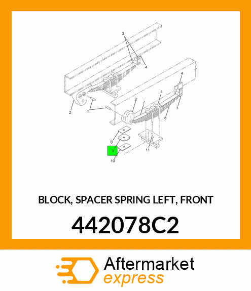 BLOCK, SPACER SPRING LEFT, FRONT 442078C2