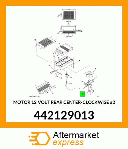 MOTOR 12 VOLT REAR CENTER-CLOCKWISE #2 442129013