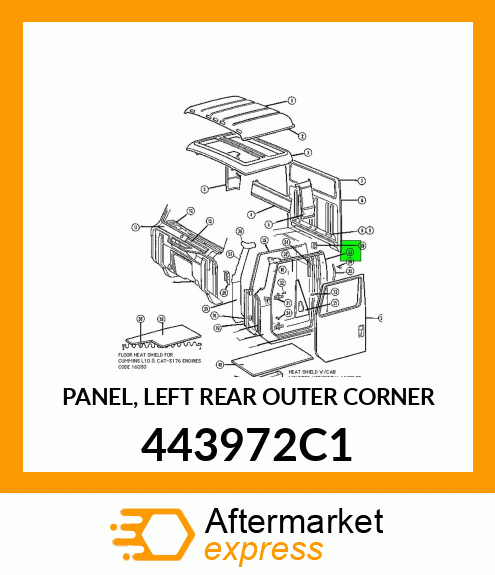 PANEL, LEFT REAR OUTER CORNER 443972C1